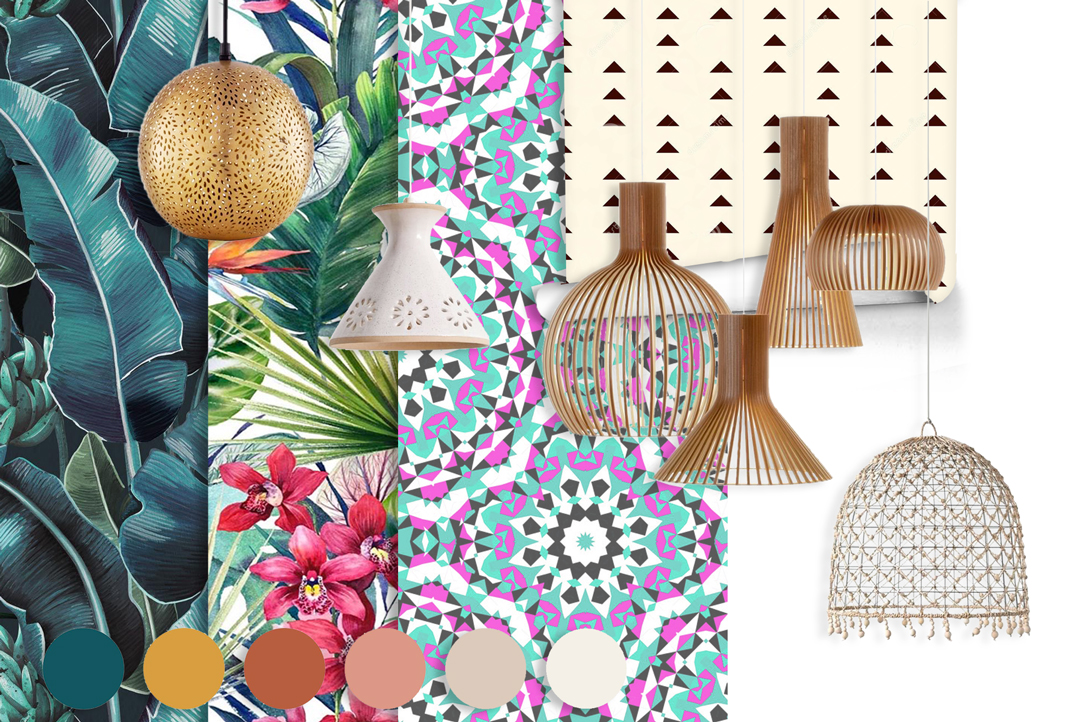 texture and colors in Boho Chic style