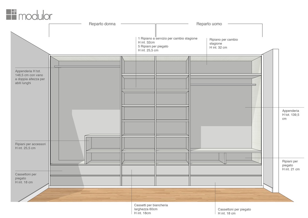 Modulor internal configuration wardrobe proposal 03