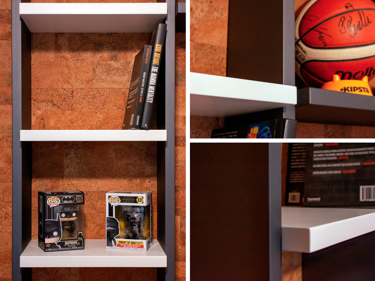 Details MDF and metal bookcase