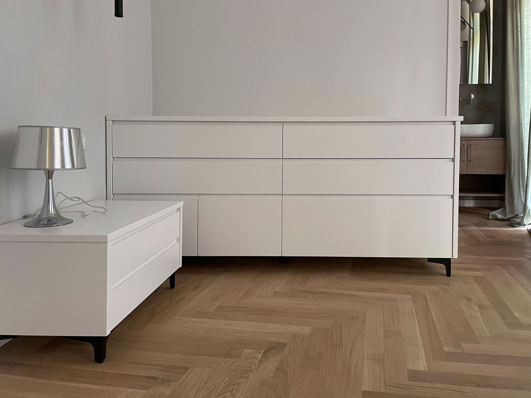 chest of drawers bedroom minimal furniture white bedside tables